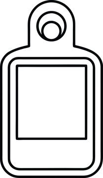 899 radiation badge clip on dosimeter with blank area detailed line art vector illustration on transparent background