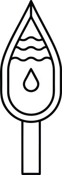 849 hydrometer float with calibrated stem in liquid detailed line art vector illustration on transparent background