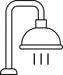 Obraz premium 829 safety shower overhead drench system with pipe detailed line art vector illustration on transparent background