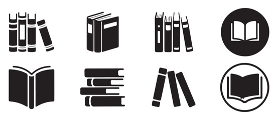 Books on shelf icon set representing bookstore and personal library collection. vector illustration eps 10 © MD.JOYNUL