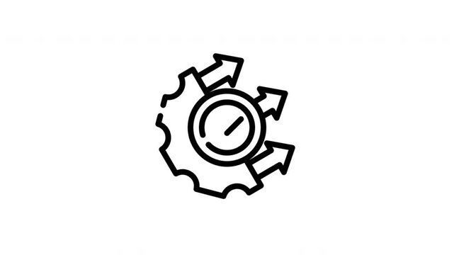 Gear with arrows and check mark symbol. Suitable for business presentations, project management graphics, decisionmaking concepts, and infographics design.
