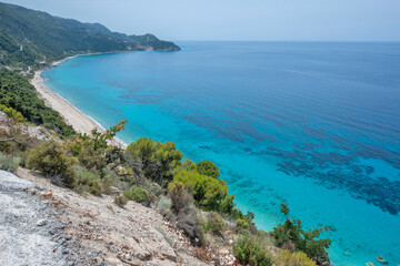 Obraz premium Panorama of Lefkada Coastline, Ionian Islands, Greece