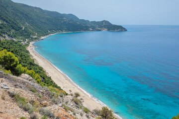 Obraz premium Panorama of Lefkada Coastline, Ionian Islands, Greece