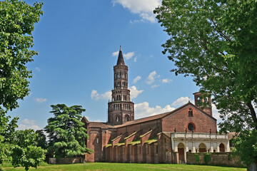 Naklejka premium Milano, L'abbazia benedettina di Chiaravalle, Lombardia, Italia