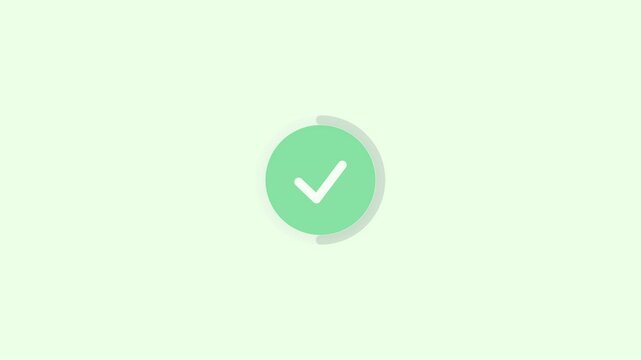 Green check mark in green circle symbol suitable for approval, confirmation, success concepts in presentations, web design, marketing materials.