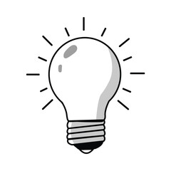 Fototapeta premium A simple line drawing of a glowing light bulb