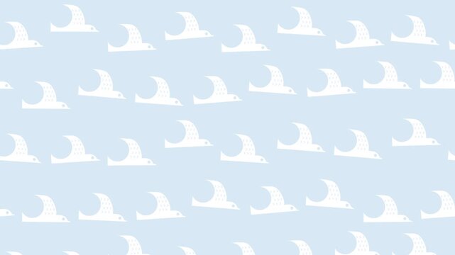 北欧風飛ぶ鳥のシームレスループアニメーション背景