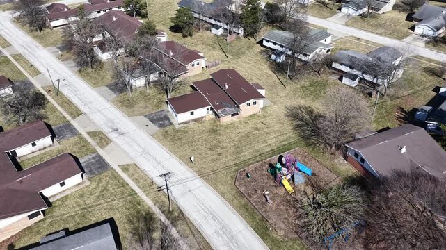 Abandoned Neighborhood with Dilapidated Homes