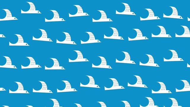 北欧風飛ぶ鳥のシームレスループアニメーション背景
