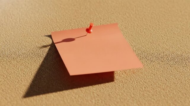 Blank sticky note pinned to a textured board.