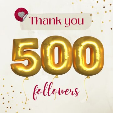 Beige Gold Thank You 500 Followers Animated Instagram Post 