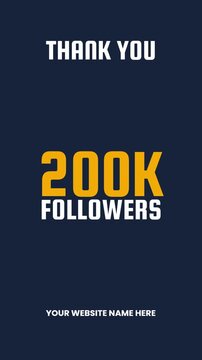 Blue Orange Animated Thank You 200K Followers Mobile Video