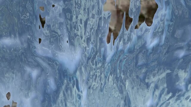 Flowing Water Texture Background with Liquid Motion and Abstract Splash Effect