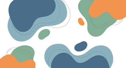 Fototapeta premium Abstract Organic Shapes Fluid Blobs Background.