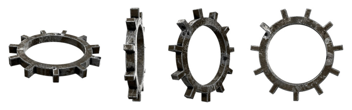Rusty Metal Gear Cogwheel Transparent PNG