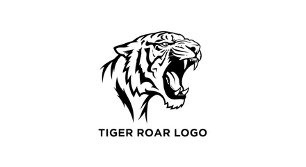 Tiger Roar Logo Illustration Closeup. © Kaff
