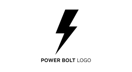 Obraz premium Black Lightning Bolt Power Logo Symbol.
