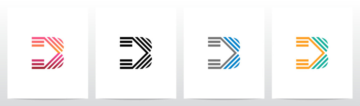 Arrow Direction Parallel Lines Letter Initial Logo Design B