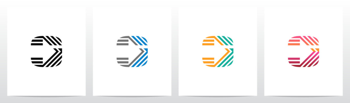 Arrow Direction Parallel Lines Letter Initial Logo Design G