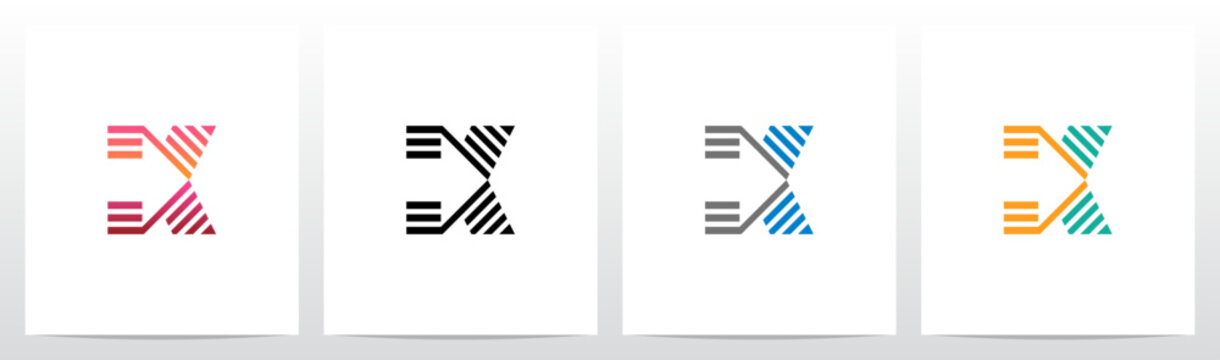 Arrow Direction Parallel Lines Letter Initial Logo Design K