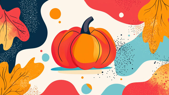 Autumn Pumpkin Illustration Background