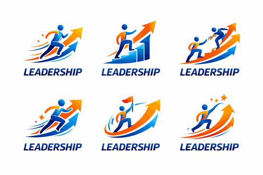 Leadership logos with dynamic graphics