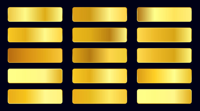 Golden gradient color picker collection | Gradient metallic or auric color plate