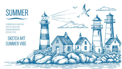 Fairytale castle with spires set against a blue sky and clouds Vector © Mahanz