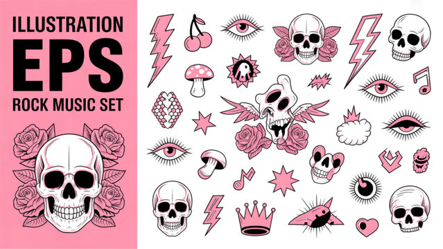 Vintage floral pattern design with pink and white watercolor effect for stationery Vector