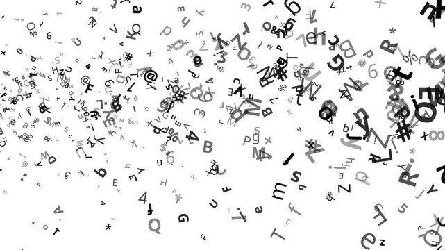 Black And White Typography Particle Texture Loop Background