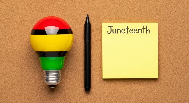 Juneteenth Celebration Concept with Lightbulb.