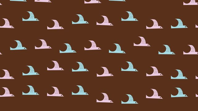 北欧風飛ぶ鳥のシームレスループアニメーション