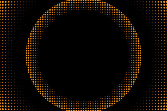 Halftone circular background template | Minimal vector design | Golden orange vector illustration