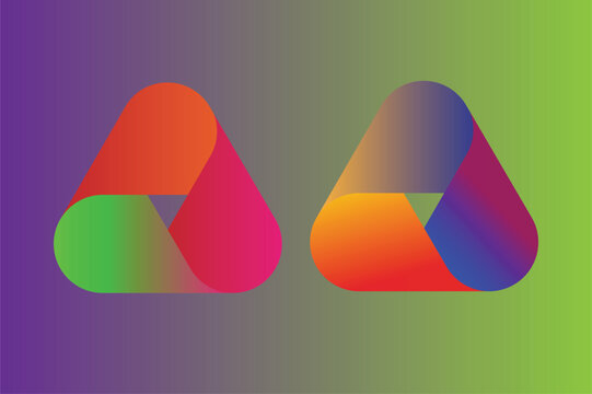 Abstract Gradient Triangle Logo Shapes Modern Geometric