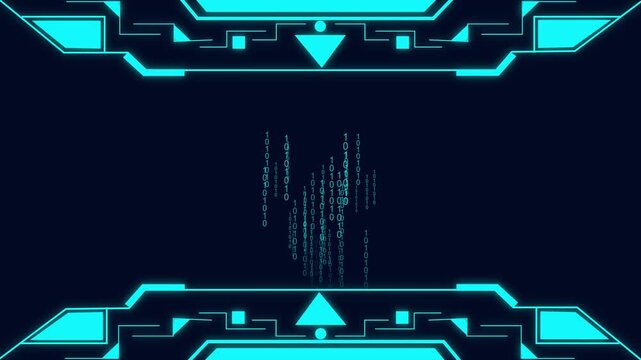 Futuristic user interface abstract design with glowing cyan elements. Futuristic user interface abstract design animation for sci-fi themes. Futuristic user interface abstract design visual .