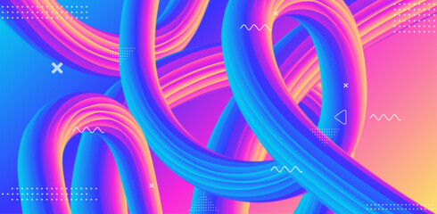 Abstract minimalistic gradient rope   Blue, orange gradient twisted template © Mustakim0064