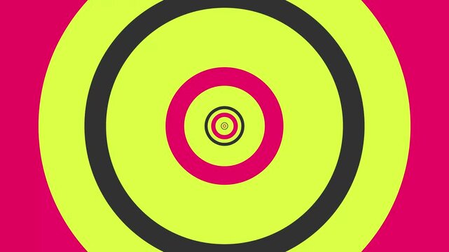 Hypnotic Neon Circles Abstract Animation Loop Seamless Motion Graphics Background Bright Pink