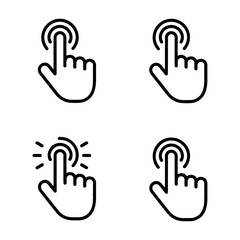 Fototapeta premium Vector showing four hand icons interacting with touchscreen devices