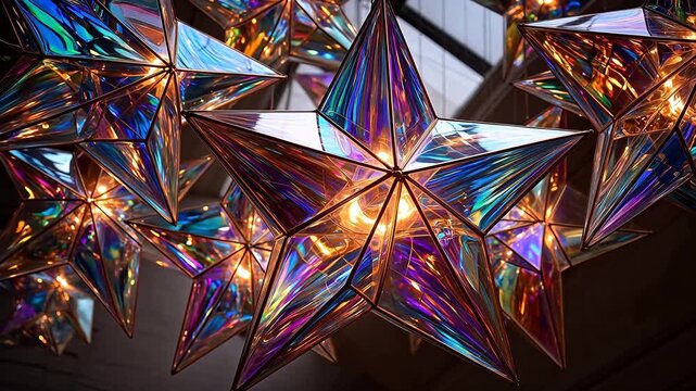Iridescent starshaped glass lights