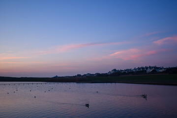 Fototapeta premium sunset on the lake