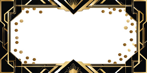 A vintage blank gold frame with a decorative golden ornament pattern design stands as an empty poster border on a beach wall with a brown texture © Humayun