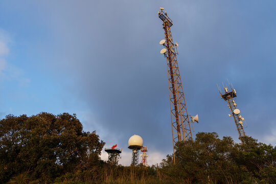 radar and telecommunications facilities in Puig de Randa, Algaida, Mallorca, Balearic Islands, Spain