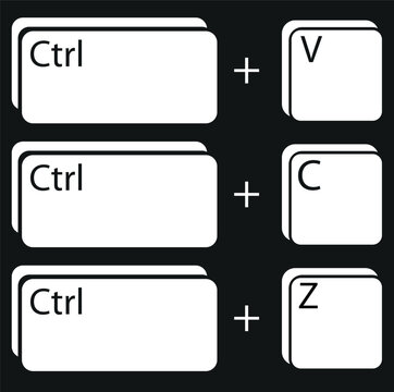 Ctrl V, Ctrl C, Ctrl Z key symbols