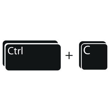The Ctrl C key icon is isolated in the background.