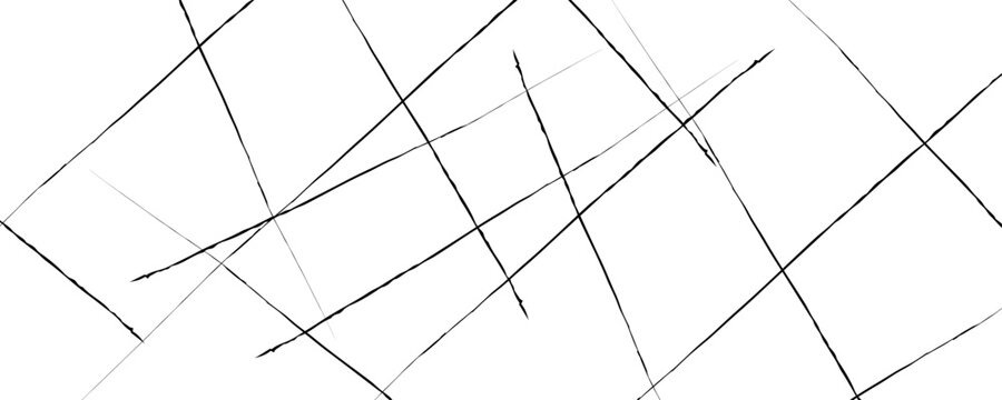 Abstract Minimal Black Line Texture Vector Random Crossed Lines Pattern Background, Hand Drawn Scratch Lines, Grunge Linear Art, Modern Monochrome Geometric Overlay Design.