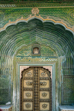 prettiest architectural door from the city palace jaipur 