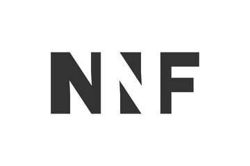 Fototapeta premium NNF logo design. Initial letter N N F bold font style for tech startups, consulting, corporate branding. Creative company name, headlines typography identity, trendy logotype.