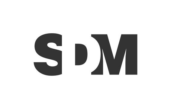 SDM logo design. Initial letter S D M bold font style for tech startups, consulting, corporate branding. Creative company name, headlines typography identity, trendy logotype.