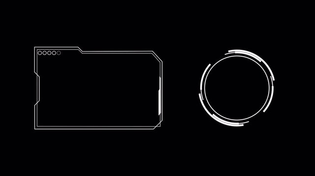 HUD End Screen Template for YouTube with Square Panel and Circular Frame, Transparent Background, 4K