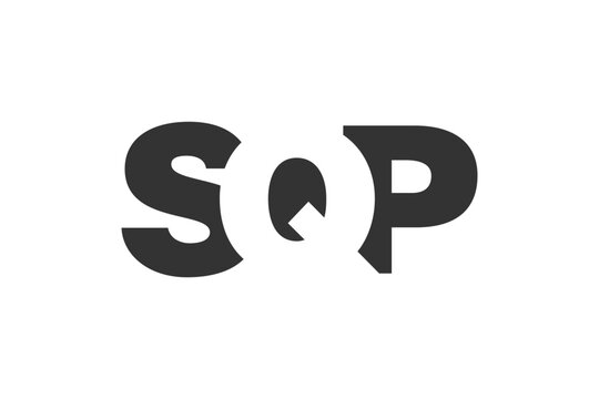 SQP logo design. Initial letter S Q P bold font style for tech startups, consulting, corporate branding. Creative company name, headlines typography identity, trendy logotype.